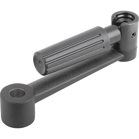 Kipp Crank Handle, Cylindrical Grip Fold-Down Similar To DIN 469 Size:4 Reamed Hole D2=17, A=160, H=144,  K0997.1417